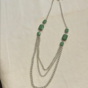 Elegant Green and Silver Necklace